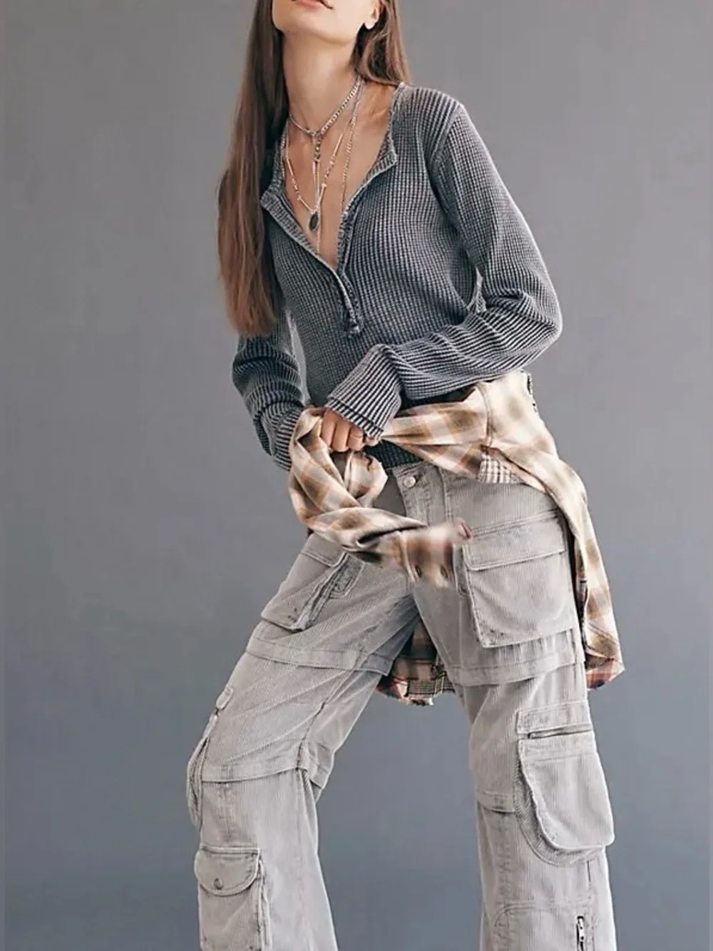 NWOT Free People FP One Colt Thermal - charcoal grey black - Large - Picture 3 of 9